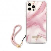 Guess Marble maskica za iPhone 12 Pro Max - ružičasti