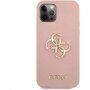 Guess Saffiano Big 4G Metal Logo maskica za iPhone 12 Pro Max - ružičasti