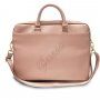 Guess Saffiano Vintage Script torba za MacBook do 16" - ružičasto-zlatna