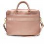 Guess Saffiano Vintage Script torba za MacBook do 16" - ružičasto-zlatna