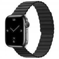 Silikonski magnetski remen za Apple Watch Ultra 49mm / 46mm / 45mm / 44mm / 42mm - crni