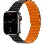 Silikonski magnetski remen za Apple Watch Ultra 49mm / 46mm / 45mm / 44mm / 42mm - crno-narančasta