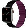 Silikonski magnetski remen za Apple Watch Ultra 49mm / 46mm / 45mm / 44mm / 42mm - crna-bordo