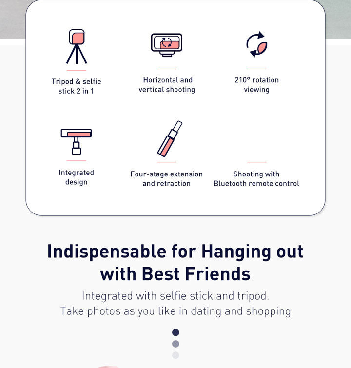 Baseus Lovely bluetooth selfie stick sa stativom za iPhone - crna