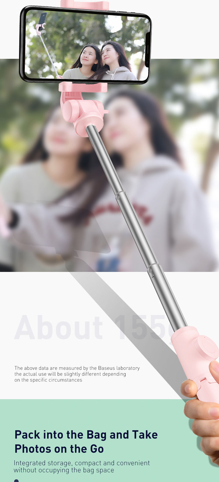 Baseus Lovely bluetooth selfie stick sa stativom za iPhone - crna