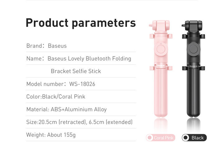 Baseus Lovely bluetooth selfie stick sa stativom za iPhone - crna
