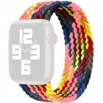 Najlonski remen s uzorkom pletenice za Apple Watch 42mm / 41mm / 40mm / 38mm - M - tamna duga
