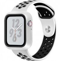 Zaštitna maska ​​sa silikonskim remenom za Apple Watch 40mm - bijelo-crna