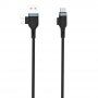 Wiwu 4v1 opleteni kabel za podatke i punjenje USB-A / USB-C / Lightning za iPhone / iPad / iPod / AirPods - 1,2 m - crni