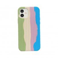 Silikonska maskica s uzorkom pletenice za iPhone 12 Pro Max - pastel