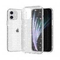 Prozirna maskica sa šljokicama za iPhone 12 / 12 Pro - srebrni