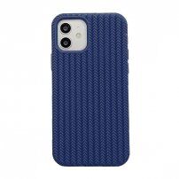 Silikonska maskica s uzorkom pletenice za iPhone 11 - tamno plavi