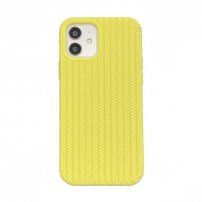Silikonska maskica s uzorkom pletenice za iPhone 11 Pro Max - žuti