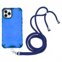 Maskica otporna na udarce sa strukturom saća i vezazicom za iPhone 11 Pro - plavi
