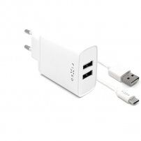 FIXED 15W mrežni adapter Smart Rapid Charge sa 2x USB-A 20W sa USB-A / USB -C kabelom za iPhone / iPad- bijeli