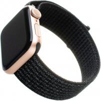FIXED Nylon Strap najlonski remen za Apple Watch 42mm / 41mm / 40mm / 38mm - refleksno crni