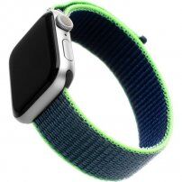 FIXED Nylon Strap najlonski remen za Apple Watch 42mm / 41mm / 40mm / 38mm - neonski plavi