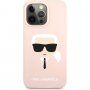 Karl Lagerfeld Karl Head silikonska maska pro iPhone 13 Pro Max - svijetlo ružičasti