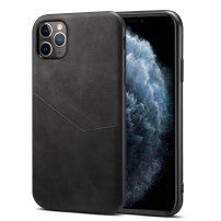 Zaštitna maska sa dzepom od PU kože pro iPhone 11 Pro Max - crni