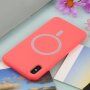 Silikonska maska sa MagSafe pro iPhone XS Max - koraljni