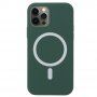 Silikonska maskica s podrškom Magsafe punjenja za iPhone 13 Pro Max - tamno zeleni