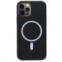 Silikonska maska sa MagSafe pro iPhone 12 Pro Max - crni