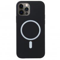 Silikonska maska sa MagSafe pro iPhone 12 Pro Max - crni
