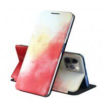 Zaštitna flip futrola s uzorkom vodenih boja pro iPhone 13 mini - crveno