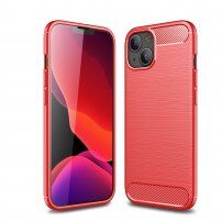 Otporna maska s brušenom teksturom pro iPhone 13 mini - crveni