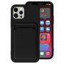 Maska sa dzepom za kartice pro iPhone 12 Pro - crni