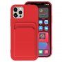 Maska sa dzepom za kartice pro iPhone 12 Pro - crveni