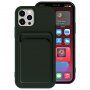Maska sa dzepom za kartice pro iPhone 12 Pro - tamno zeleni