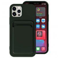 Maska sa dzepom za kartice pro iPhone 12 - tamno zeleni