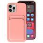 Maska sa dzepom za kartice pro iPhone 12 Pro Max - ružičasti