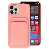 Maska sa dzepom za kartice pro iPhone 13 Pro - ružičasti