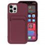 Maska sa dzepom za kartice pro iPhone 12 Pro - boja vina