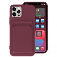 Maska sa dzepom za kartice pro iPhone 13 Pro Max - boja vina