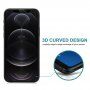 Kaljeno Anti-Spy 3D staklo pro iPhone 12 / 12 Pro - crno
