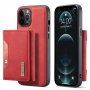 DG.MING 2u1 maska s odjeljivim magnetičnim novčanikom pro iPhone 12 / 12 Pro - crveni