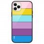 NXE višebojna maska sa staklenom zadnjom stranom pro iPhone 13 Pro - pastel
