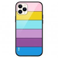 NXE višebojna maska sa staklenom zadnjom stranom pro iPhone 13 Pro Max - pastel