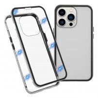 Futrola za cijeli mobitel od kaljenog stakla s metalnim okvirom za iPhone 13 Pro - srebrni
