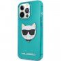 Karl Lagerfeld Choupette Head maskica za iPhone 13 Pro Max - tirkizni