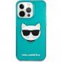 Karl Lagerfeld Choupette Head maskica za iPhone 13 Pro Max - tirkizni