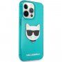 Karl Lagerfeld Choupette Head maskica za iPhone 13 Pro Max - tirkizni
