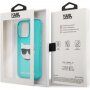Karl Lagerfeld Choupette Head maskica za iPhone 13 Pro Max - tirkizni