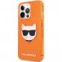 Karl Lagerfeld Choupette Head maskica za iPhone 13 Pro Max - narančasti