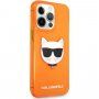 Karl Lagerfeld Choupette Head maskica za iPhone 13 Pro Max - narančasti