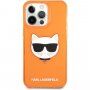 Karl Lagerfeld Choupette Head maskica za iPhone 13 Pro Max - narančasti