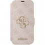 Guess 4G Metal Logo flip futrola pro iPhone 13 - ružičasto